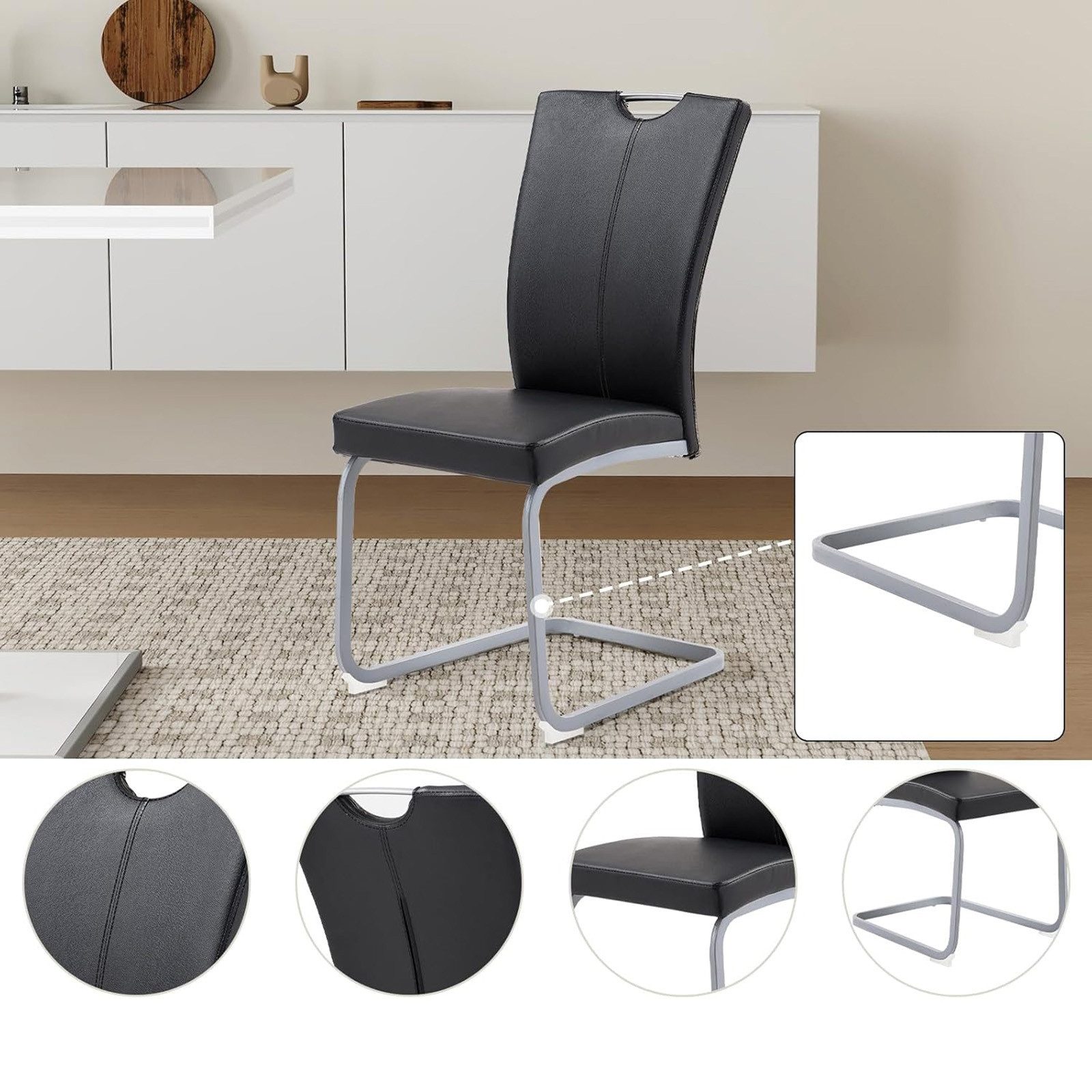 HTI-Living Freischwinger Schwingstuhl 4er Set Jean (Set, 4 St), Freischwinger Esszimmerstühle