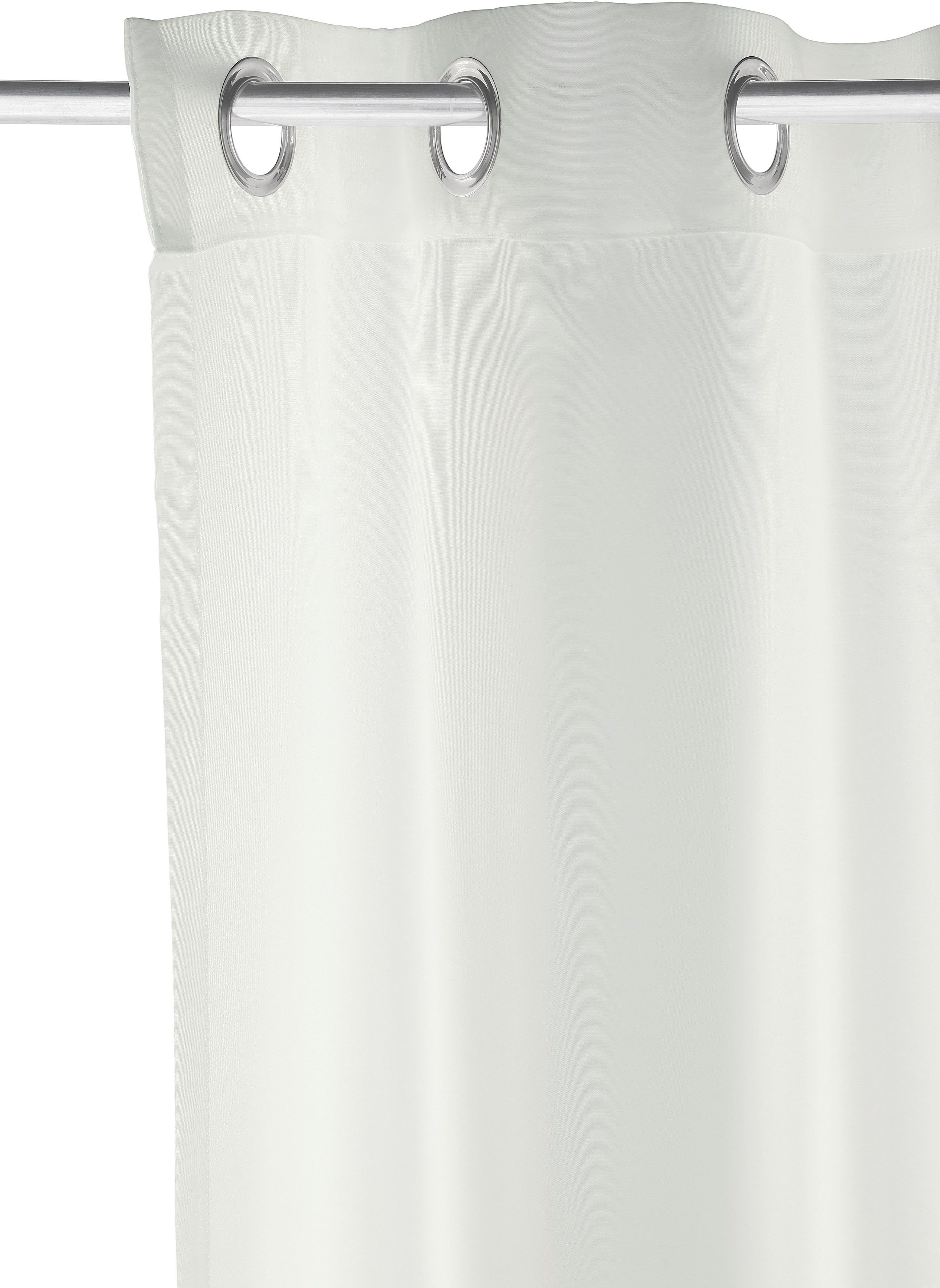 Gardine Batist, Leonique, Ösen transparent creme transparent, (1 Polyester, Größen verschiedene St)