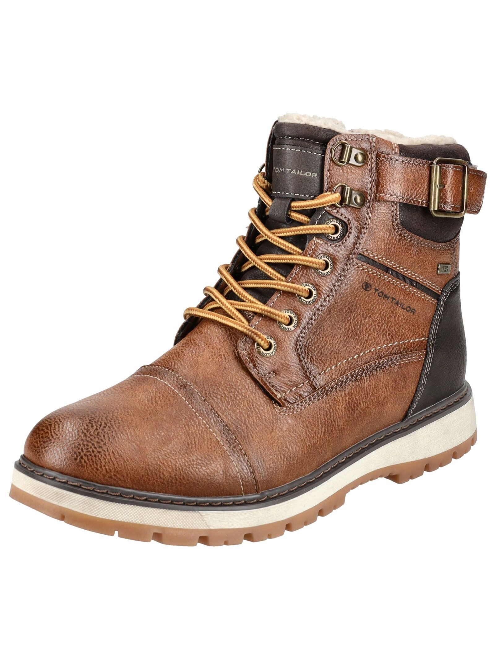 TOM TAILOR Stiefelette Lederimitat/Textil . Schnürstiefelette