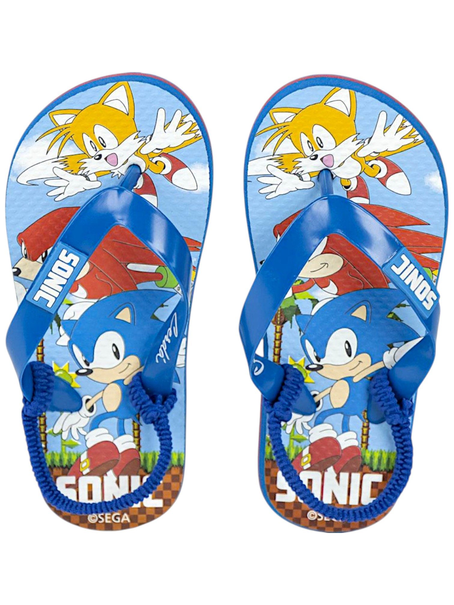 Cerdá Sonic The Hedgehog - SEGA Zehentrenner (2-tlg) Kinder Sandalen mit Riemchen Größe 28 - 35