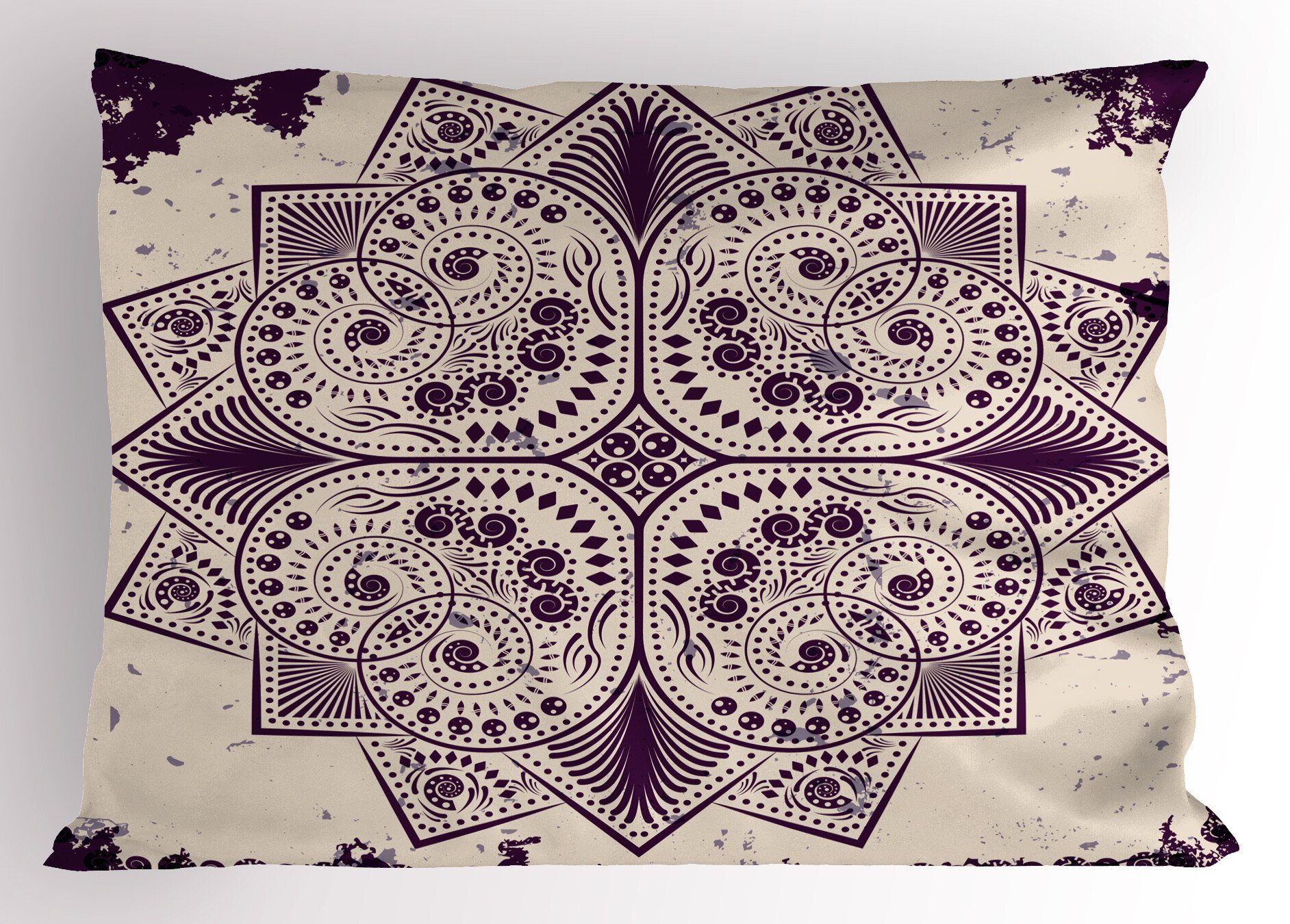 (1 Kissenbezug, Standard Dekorativer Mandala King Stück), Kissenbezüge Gedruckter Size Abakuhaus Snowflake-Formular lila