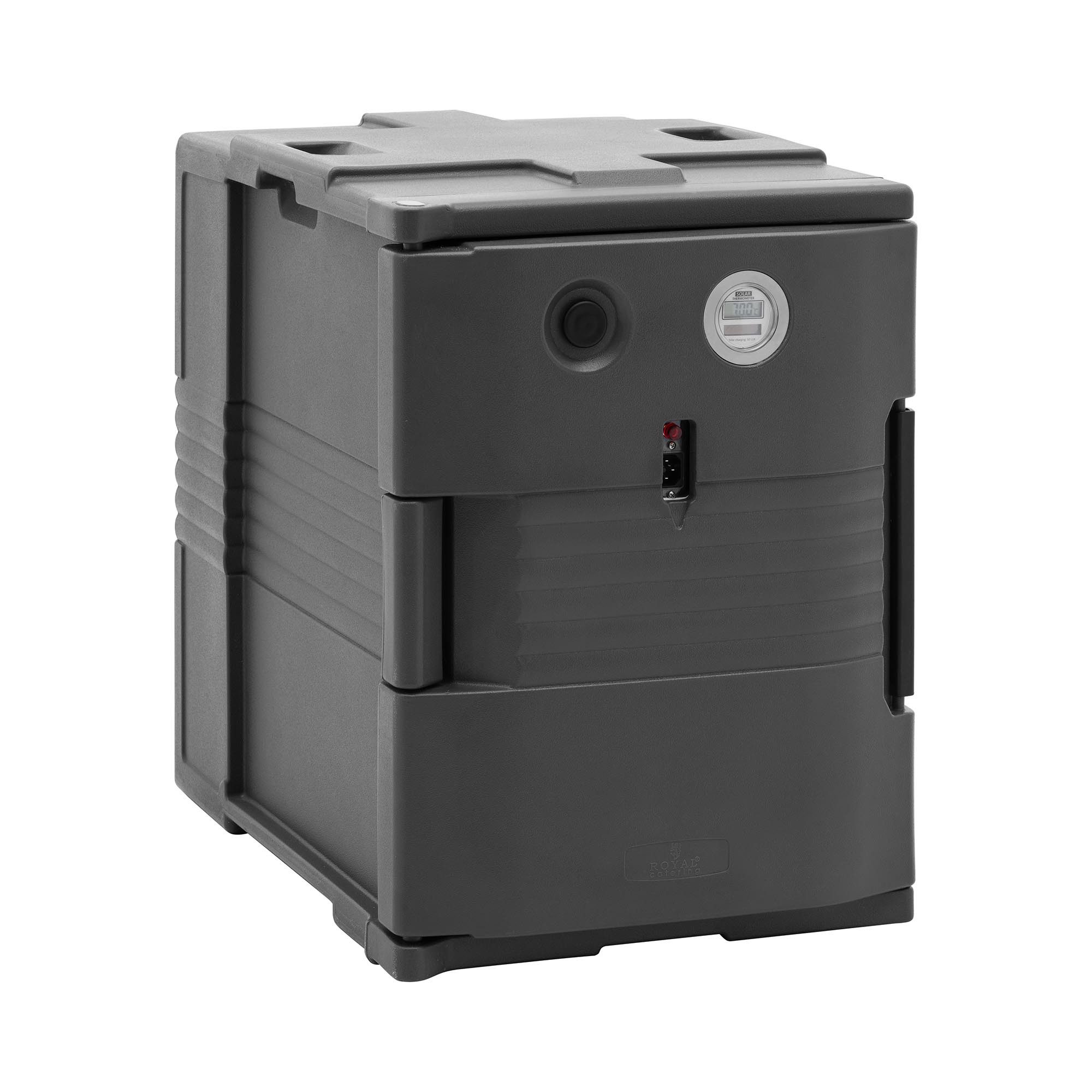 Royal Catering Thermobehälter GN 1/1 Thermobox 90 l Frontlader Transporthälter beheiztbar bis 70 °C, Kunststoff (Polyethylen), Schaumstoff