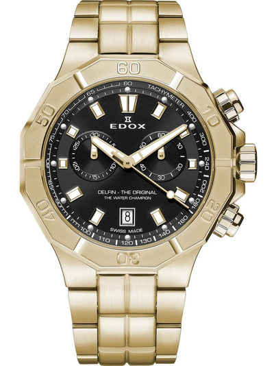 Edox Schweizer Uhr Edox 10113-37JM-NID Delfin Chronograph Herrenuhr 4