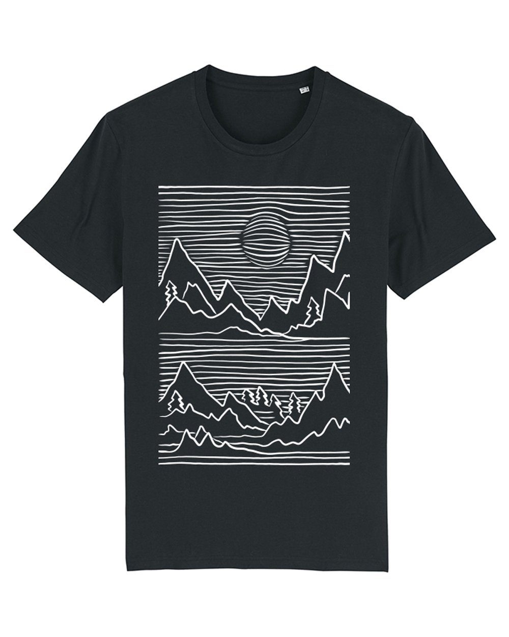 Apparel (1-tlg) schwarz Mountains Print-Shirt wat?