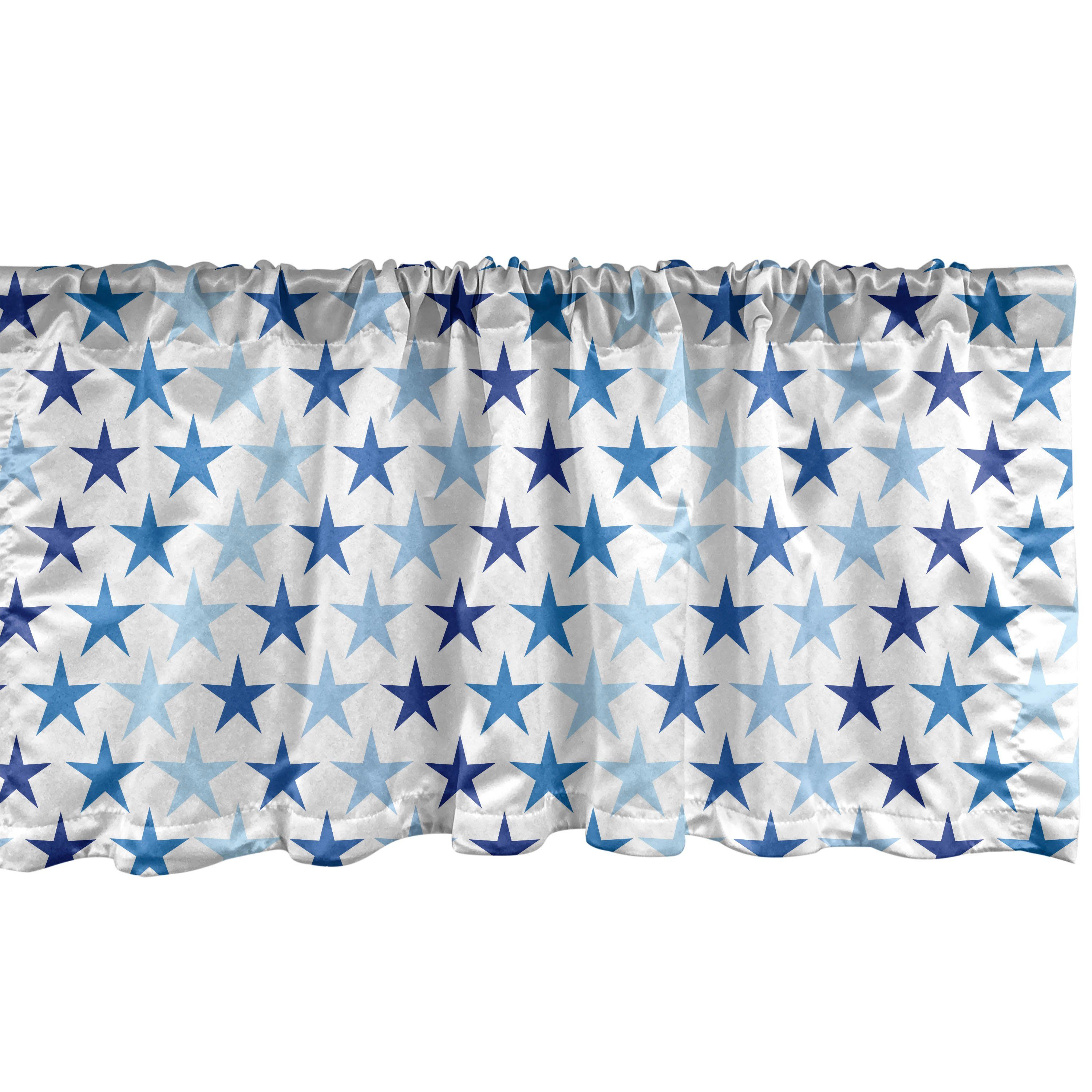 Scheibengardine Vorhang Volant für Küche Schlafzimmer Dekor mit Stangentasche, Abakuhaus, Microfaser, Sterne Gradient Blau tonte Himmel Artikel