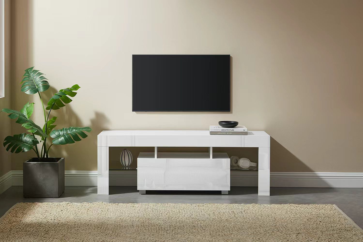 INOSIGN TV-Board Cassy, Hochglanz-Fronten, viel Stauraum und Metallschienen günstig online kaufen