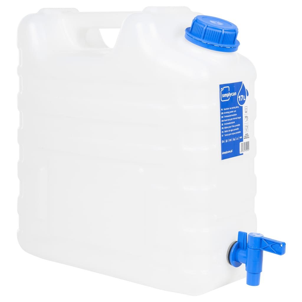 vidaXL Wassertank, Wasserbehälter mit Hahn Transparent 15 L Kunststoff