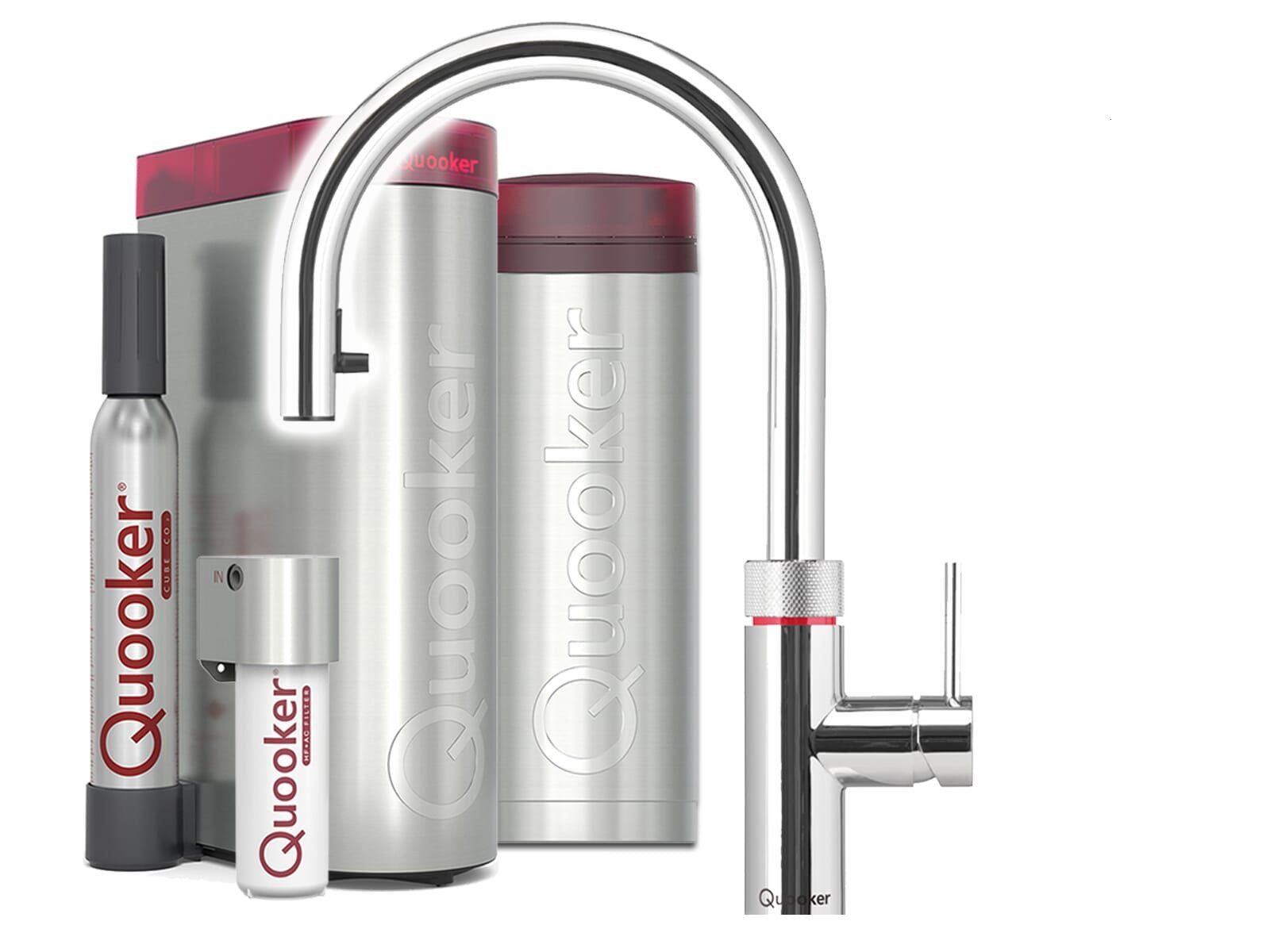 QUOOKER Küchenarmatur Quooker Flex Round mit PRO3 Reservoir & CUBE inkl. CUBE-Filter Set