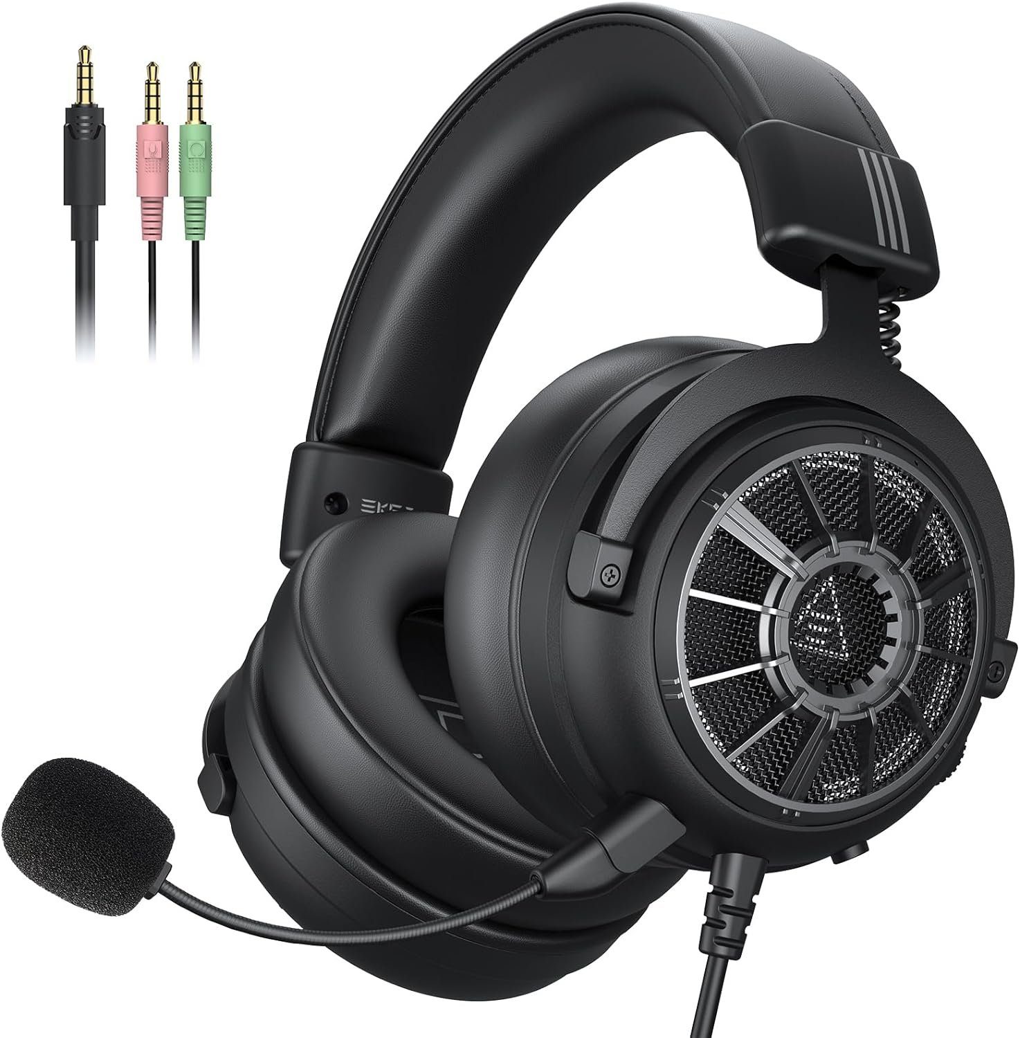 Headset mit Gaming Kopfhörer mit EKSA Mikrofon, PS4 PC Gaming Kabel) Kopfbügel, Gaming-Headset (Verstellbarer