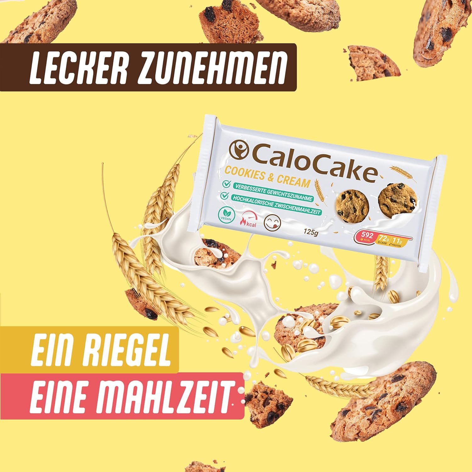 CaloVital Zunehmen durch Energieriegel 592 Kalorien Gewichtszunahme 8/24 Stück Riegel, 1000 g