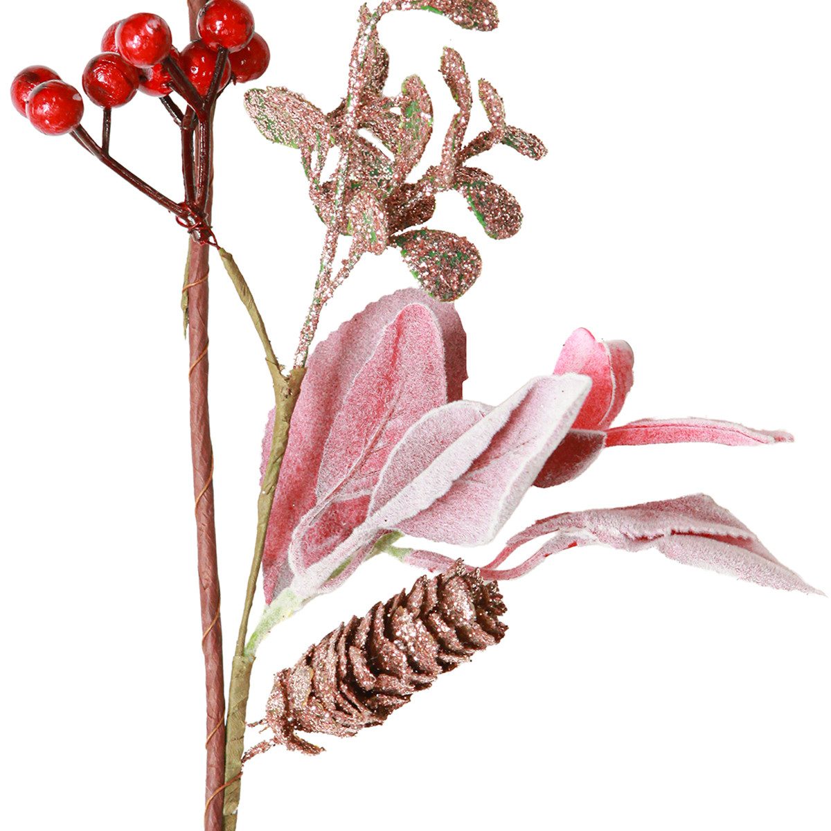 Winterliche Kunstpflanze Weihnachtsgirlande Beeren Zapfen Rot Rosa 130cm De günstig online kaufen