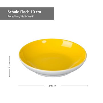 Ritzenhoff & Breker Servierschale 4er Set Schale 10cm flach Gelb Doppio - Ritzenhoff 64292, Porzellan