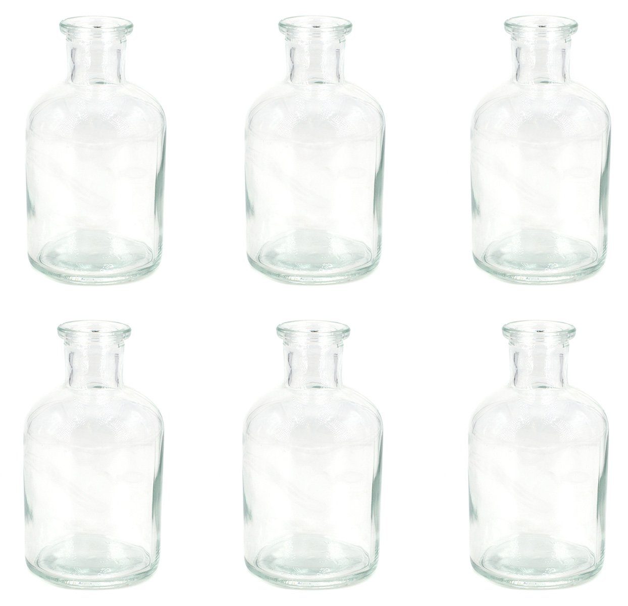 Creativery Dekovase, Vasen Glas 10cm klar transparent 125ml, 6er Set