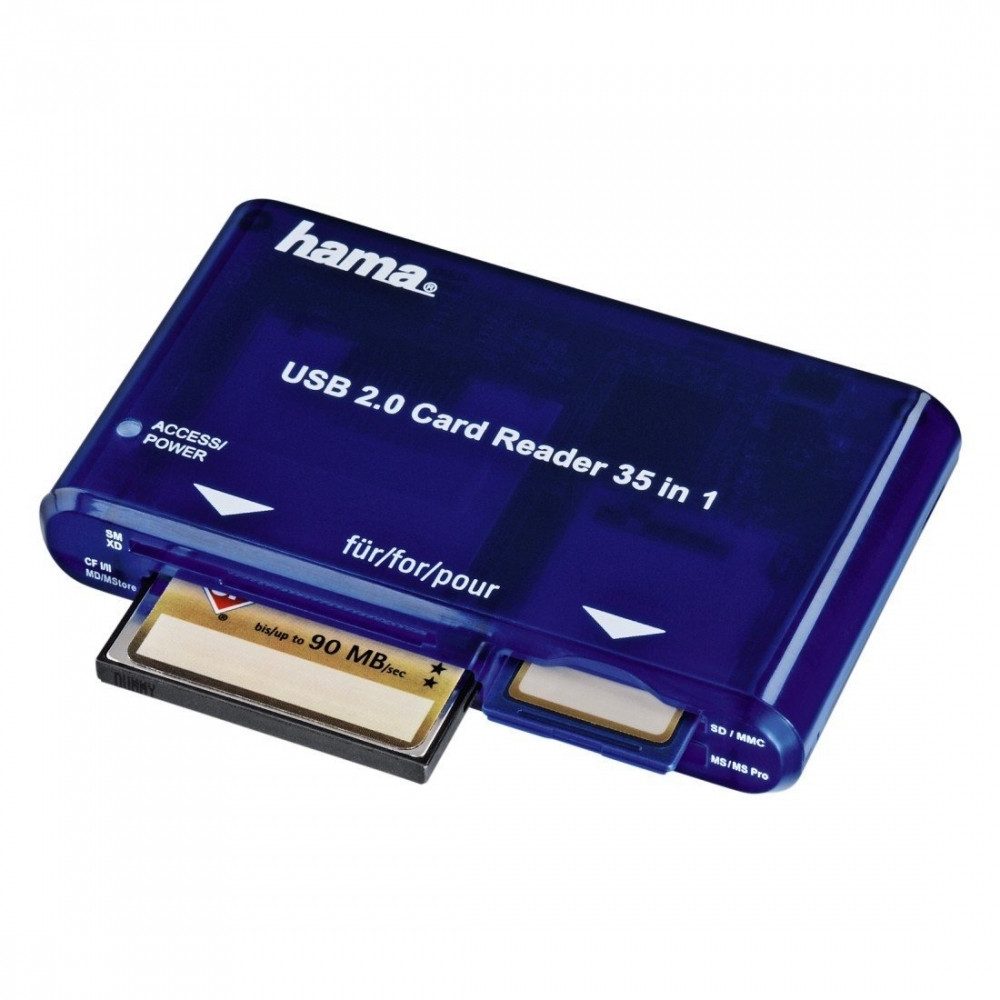 Hama Hama 55348 Kartenleser 35in1, USB 2.0, Blau. Adapter USB 2.0 zu Speicherkartenleser--adapter
