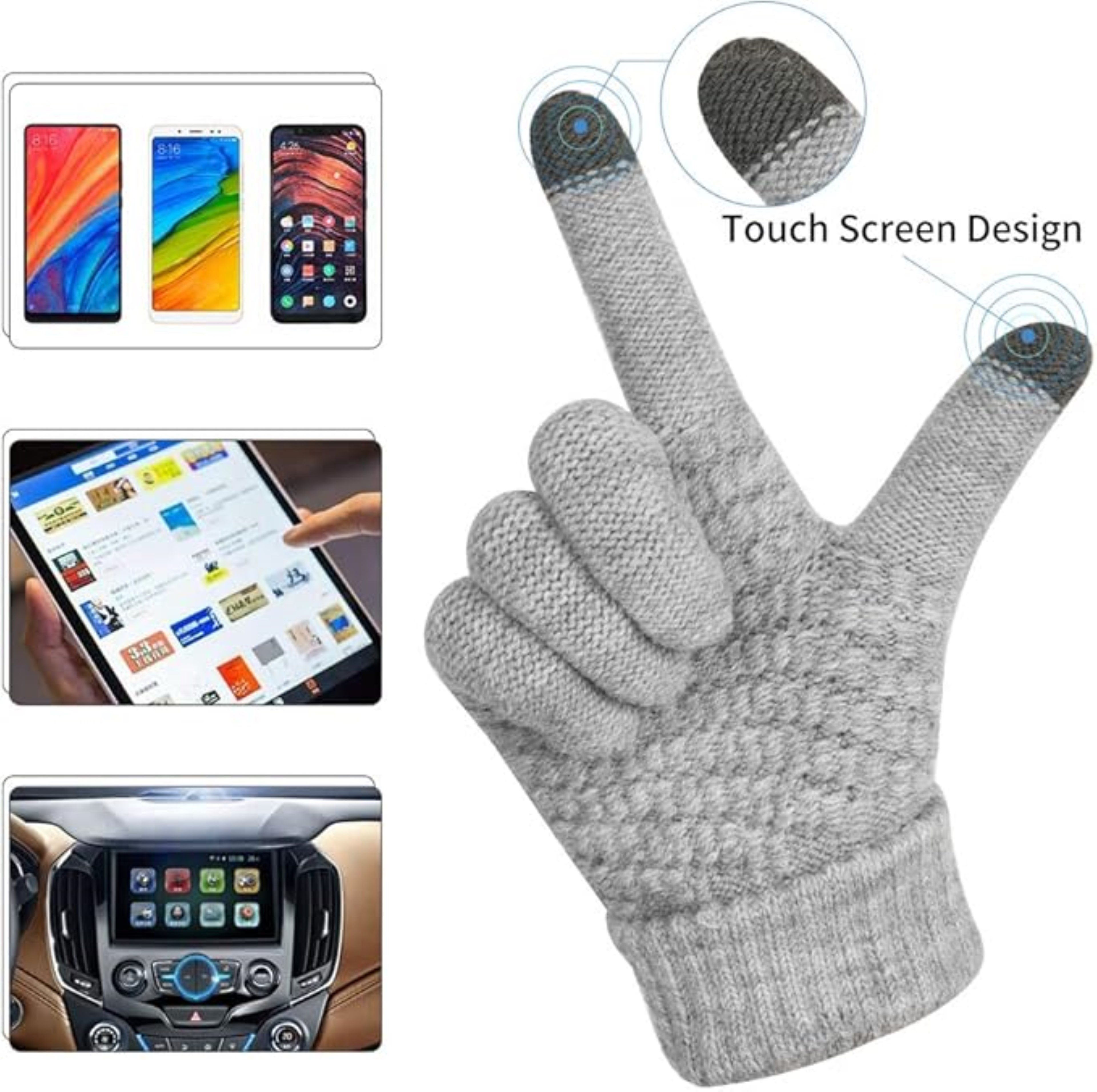 LA CUTE Strickhandschuhe Winterhandschuhe Strick warm Touchscreen Outdoor-E günstig online kaufen