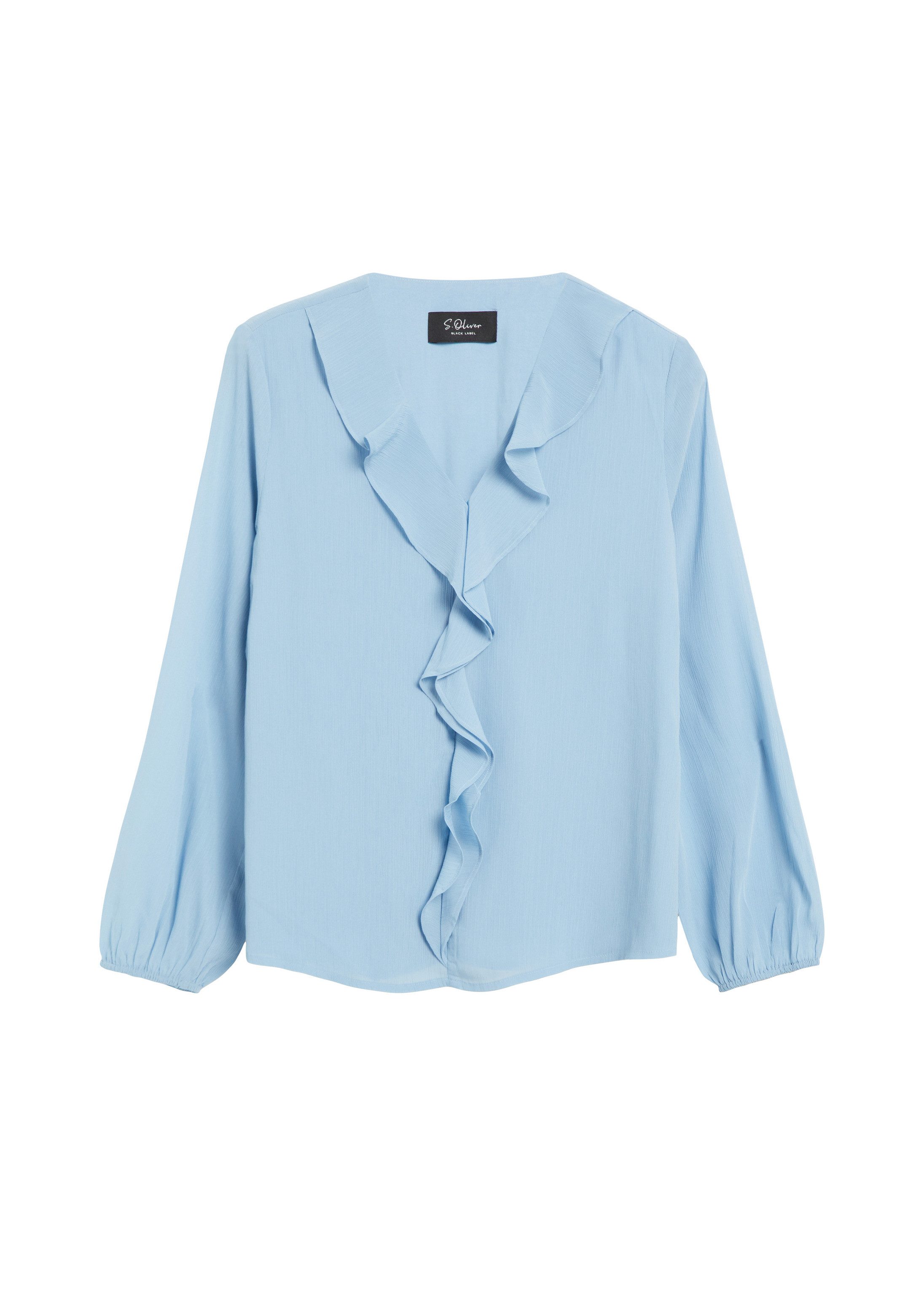 s.Oliver Langarmbluse Bluse Bluse aus Crinkle-Chiffon mit Volants