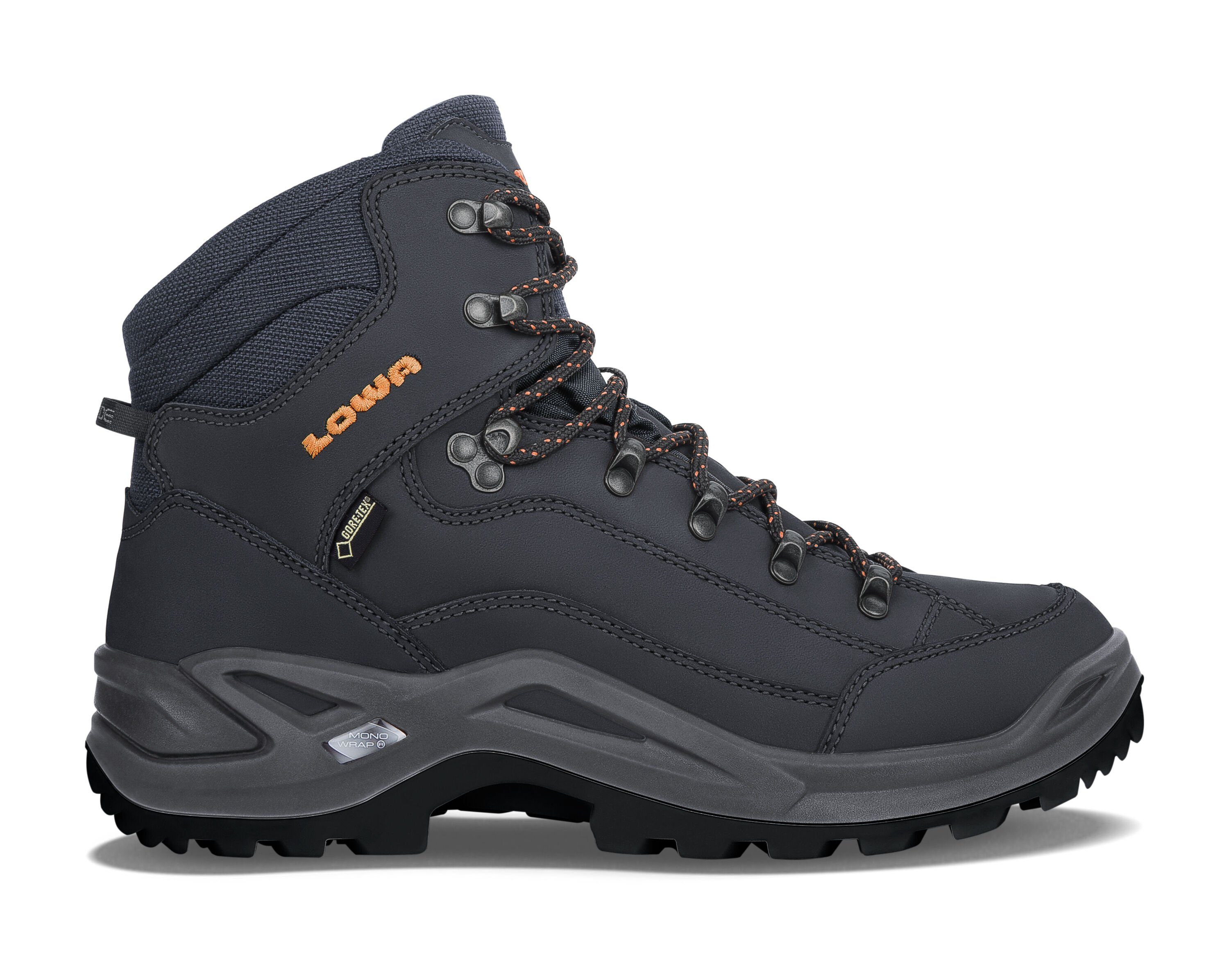 Lowa RENEGADE GTX MID Schaft- und stabiler (1-tlg) navy/orange Sohlenkonstruktion mit Outdoorschuh