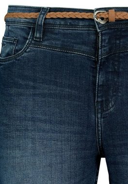 SUBLEVEL Bermudas Damen Capri Hose Jeans Shorts 3/4 Hose Short Bermuda mit Flechtgürtel