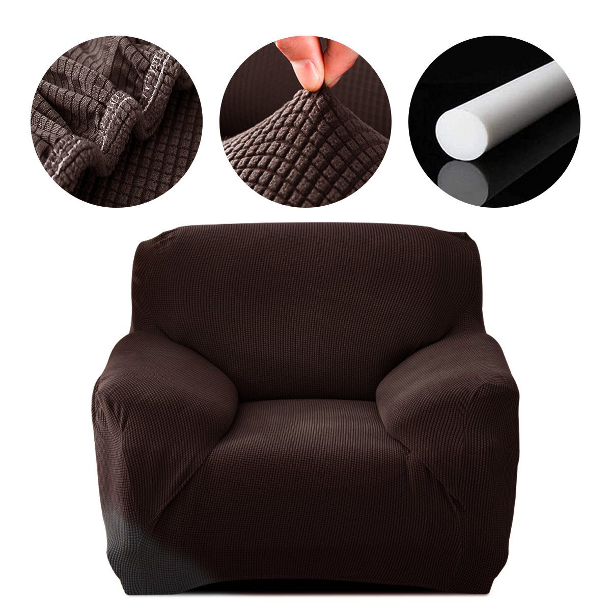 Sofahusse, 7Magic, Stretch Sofabezug Elastische Couchbezug Sofa Abdeckung Braun