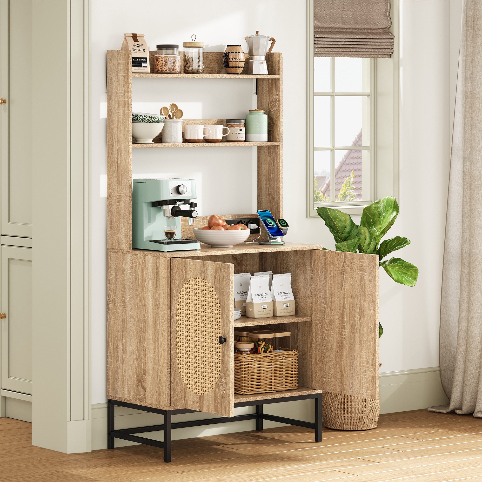 HAUSS SPOLE Sideboard Buffetschrank Rattan-Küchenschrank mit günstig online kaufen