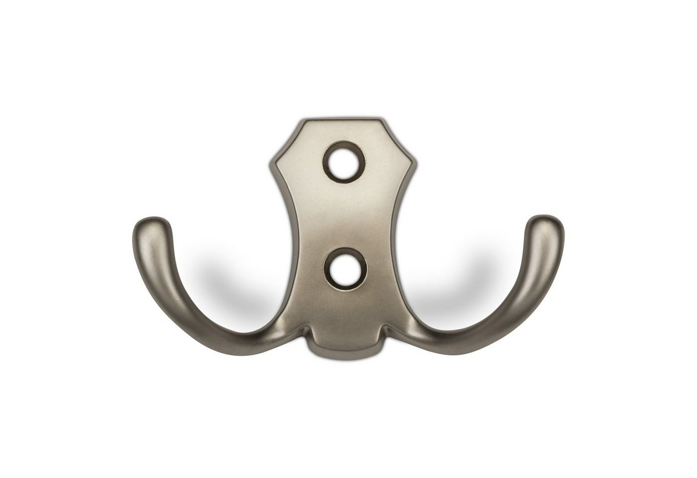 SO-TECH® Garderobenhaken LENA, Lochabstand 20 mm, zwei Größen, Metall massiv, Edelstahloptik matt, Höhe 48 mm, 2-fach, inkl. Schrauben