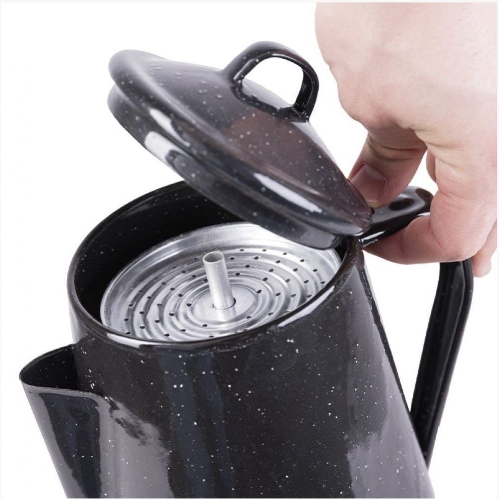 Mil-Tec Kaffeekanne KAFFEEKANNE EMAIL M. PERCOLATOR (12 TASSEN) schwarz - Farbe: schwarz