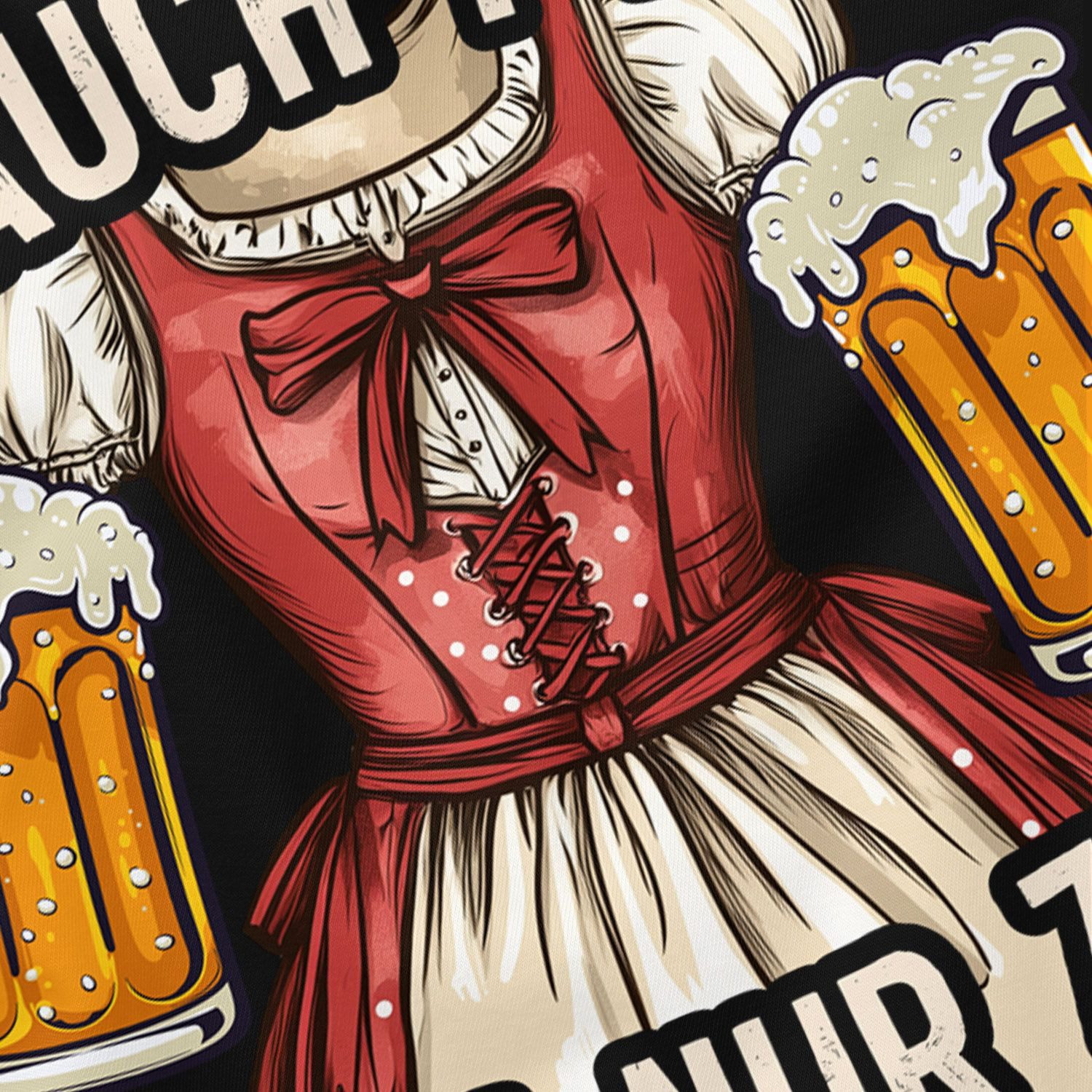 MoonWorks Print-Shirt Damen T-Shirt Trachtenshirt Dirndl Spruch Ich bin nur zum Feiern da mit Print