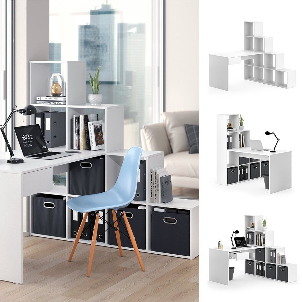 Vicco Eckschreibtisch Sarah, Weiß, 139 x günstig online kaufen