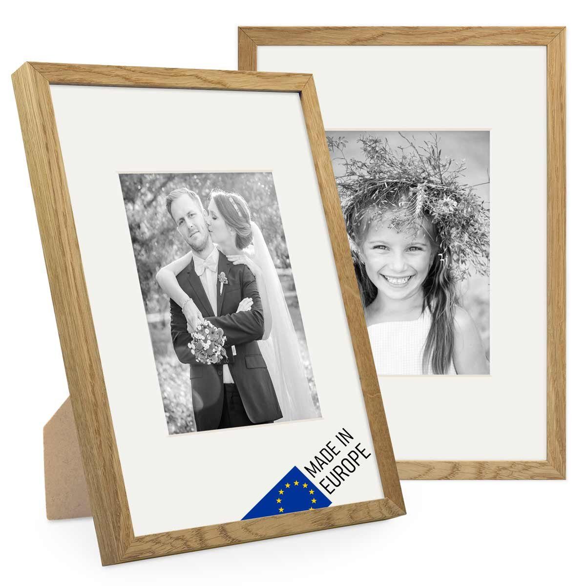 PHOTOLINI Bilderrahmen 2er Set Echtholz mit günstig online kaufen