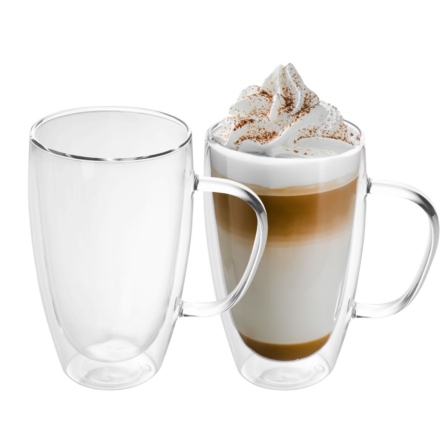 Intirilife Thermoglas, Glas, Стекло Set Thermoglas Teeglas Kaffeeglas 400ml Doppelwandig (2-tlg)