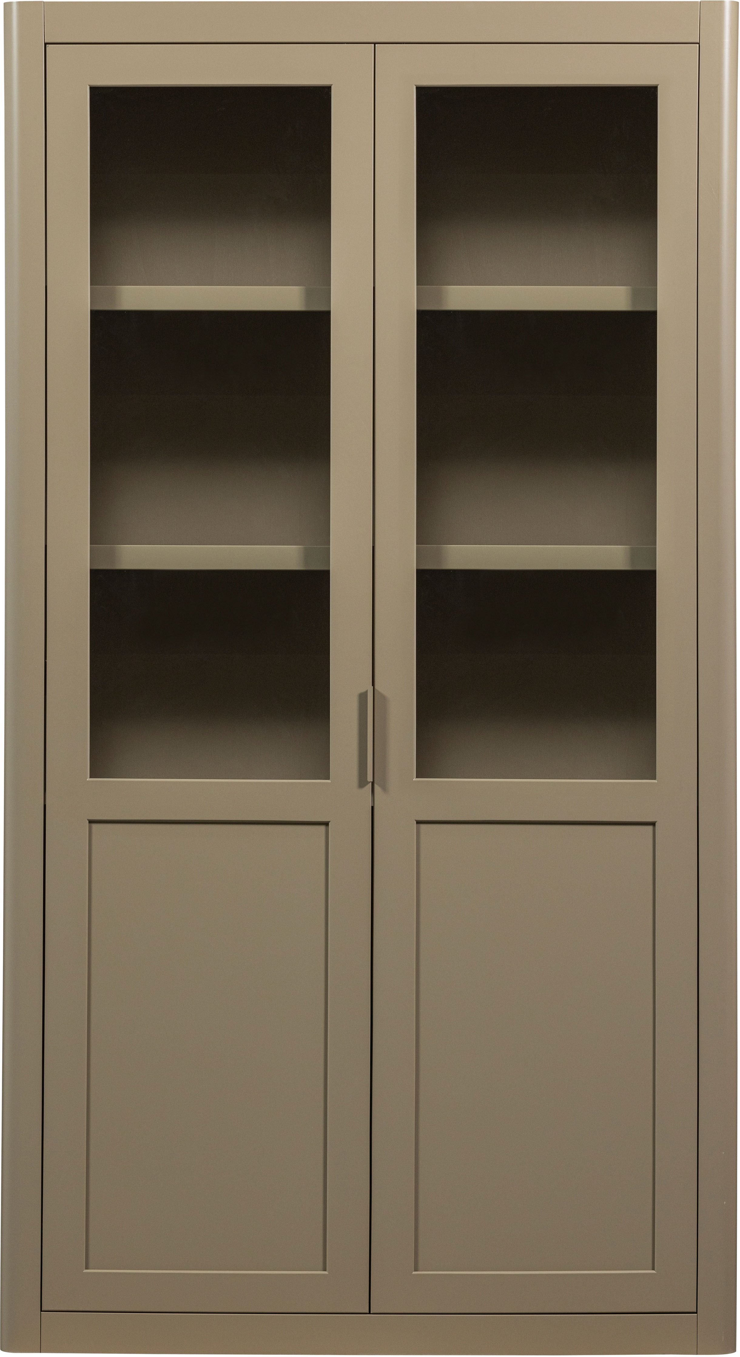 WOOOD Vitrine Gunnar FSC®-Kiefernholz mit Glasstüren H 217 x B 120 x T 48 cm Tragkraft 150 kg gesamt, wasserbasierter Schutzlack, Pfleigleicht