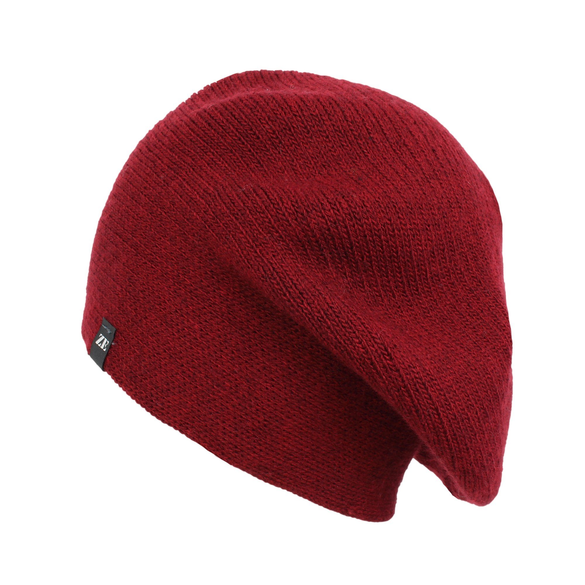 ZEBRO Strickmütze BEANIE dunkelrot