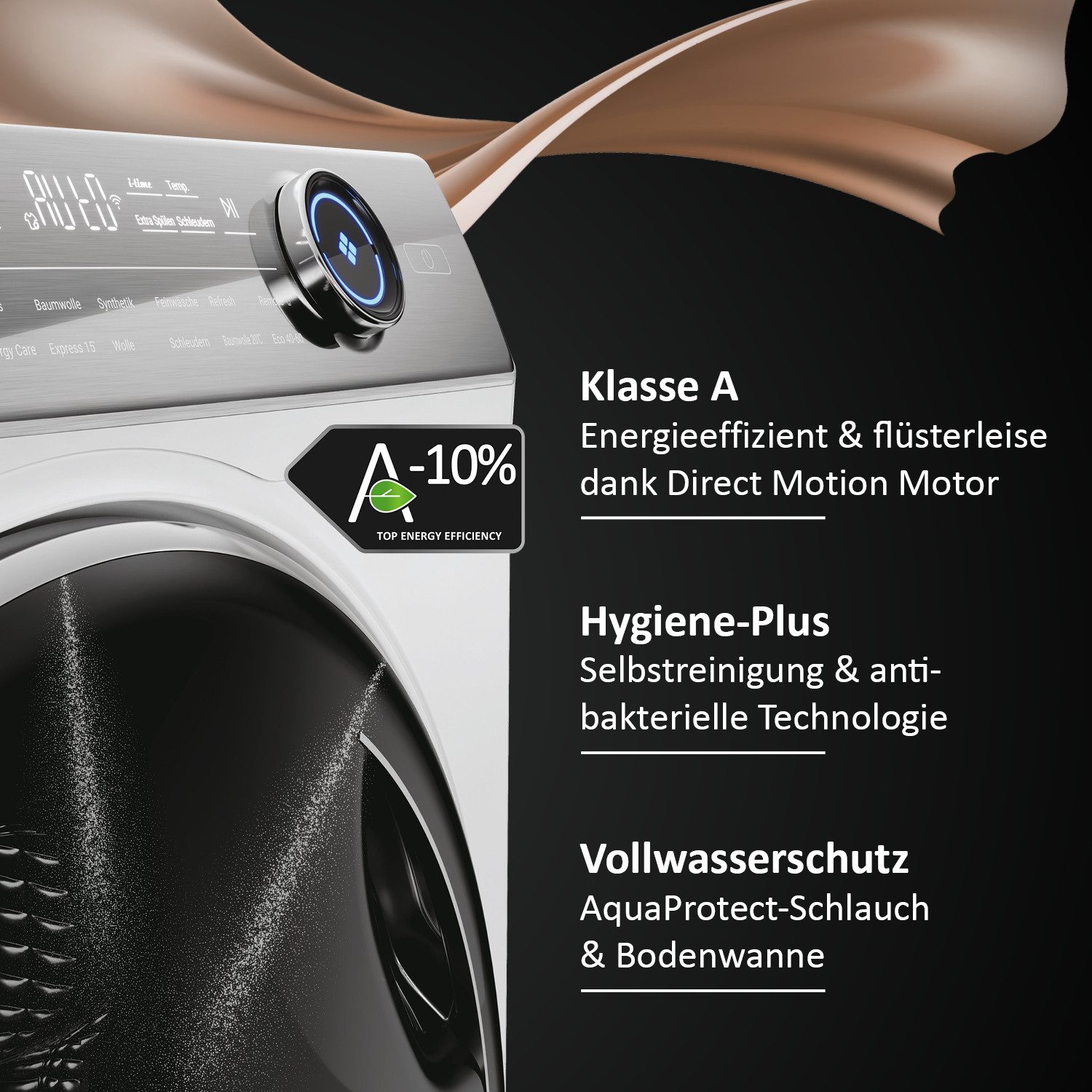 Haier Waschmaschine I-PRO SERIE 7 PLUS HW90-BD14979EU1, 9 kg, 1400 U/min, Refresh-Programm: Wäsche auffrischen mit Dampf