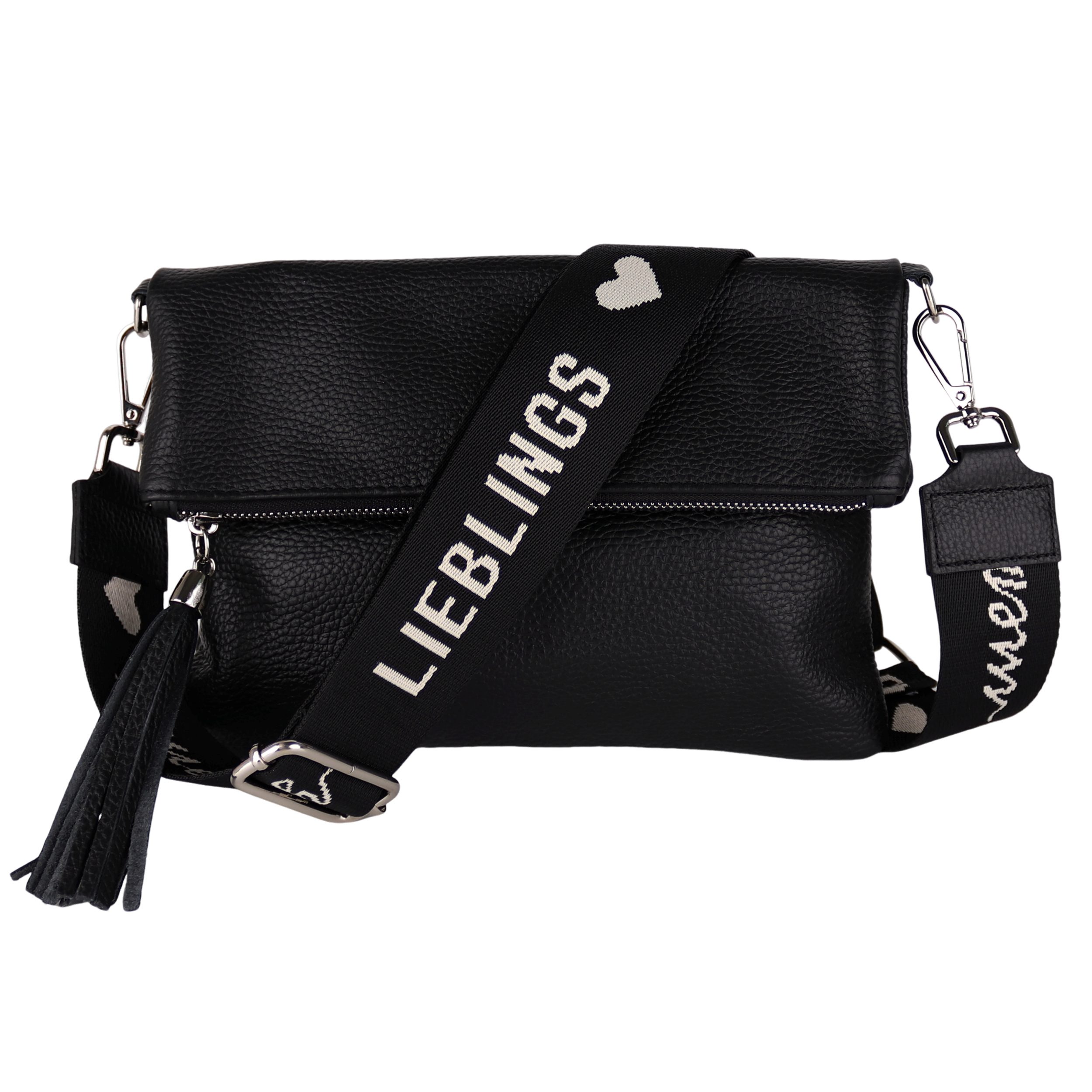 Umhängetasche Damen, Crossbody Bag, Echtleder Made in Italy