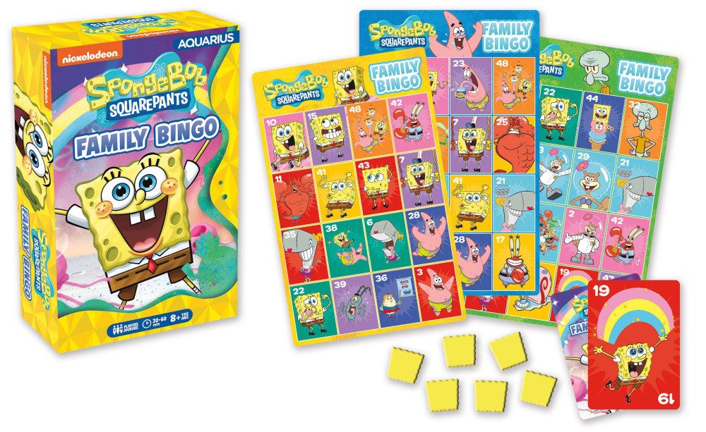 Aquarius Spielesammlung SpongeBob Brettspiel Family Bingo *Englische Version*