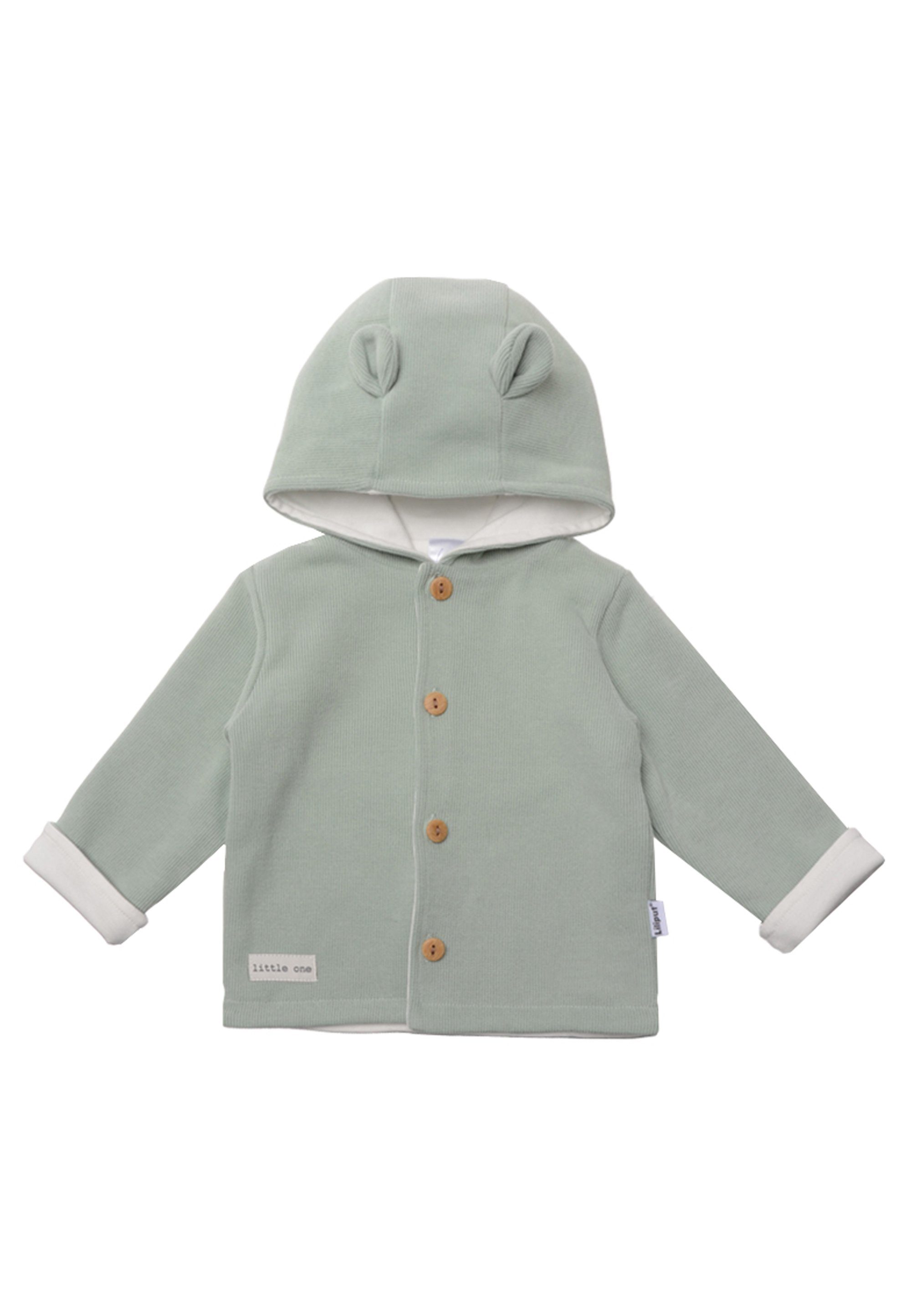 Liliput Sweatjacke aus weichem Rippstrick mit Kapuze und Bärchenohren,  Niedliche Babyjacke von Liliput mit Bärchenohren