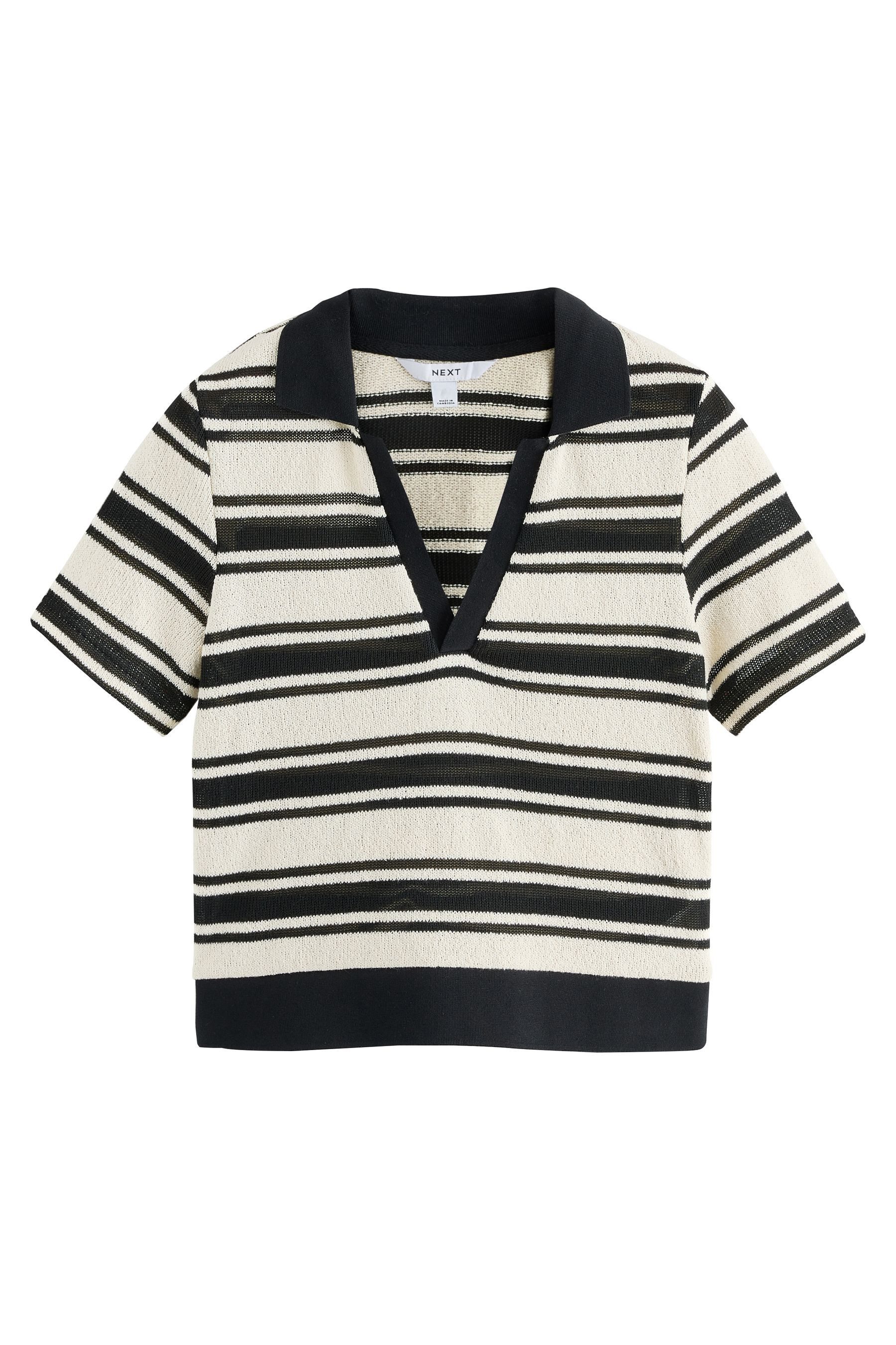 Next Poloshirt Kurzärmeliges Poloshirt in Strickoptik (1-tlg)