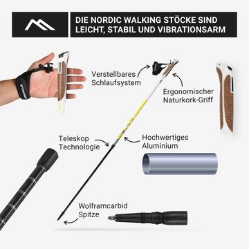 MSports® Nordic-Walking-Stöcke MSPORTS Nordic Walking Stöcke Premium - Superleicht -