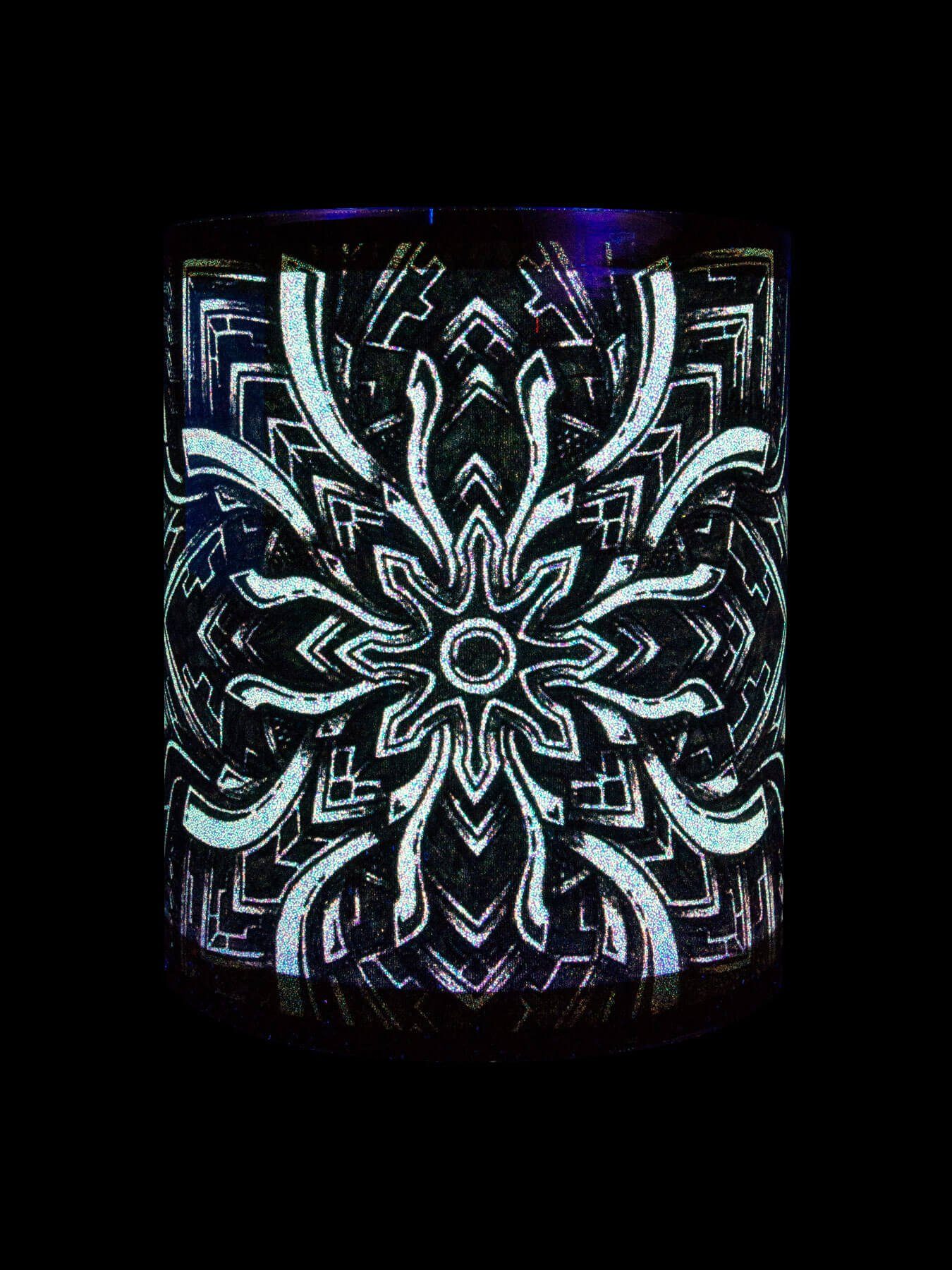 Fluo Portal", Schwarzlicht "Dark UV-aktiv, Tasse Keramik, leuchtet Neon unter Cup Tasse Motiv PSYWORK