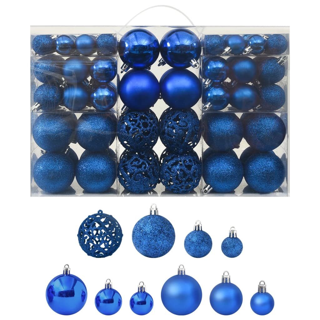 vidaXL Christbaumschmuck 100-tlg. Weihnachtskugel-Set Blau (100-tlg). € 25,99