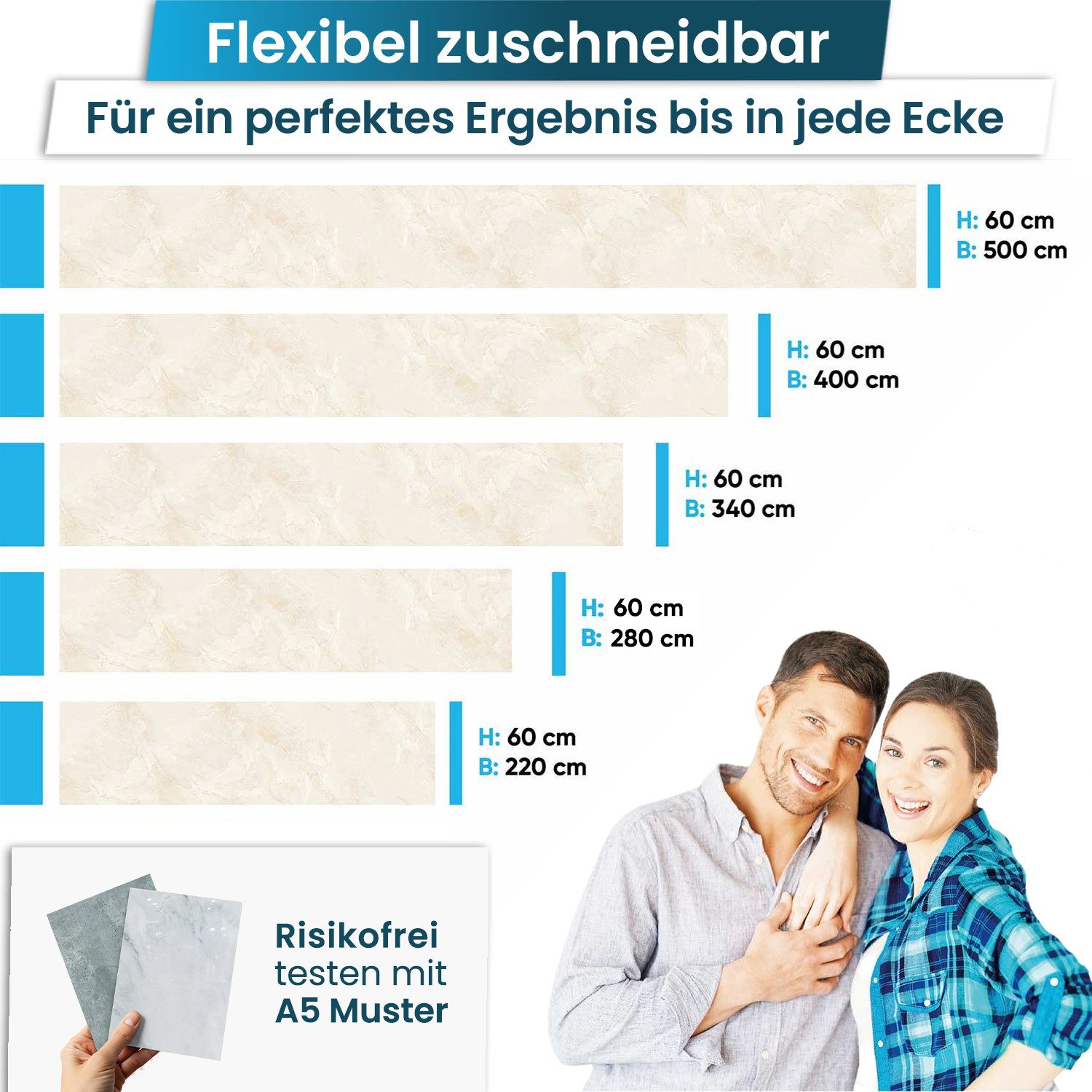 danario Küchenrückwand Folie selbstklebend - Matt - Spritzschutz Küche - versteift & robust. € 37,90