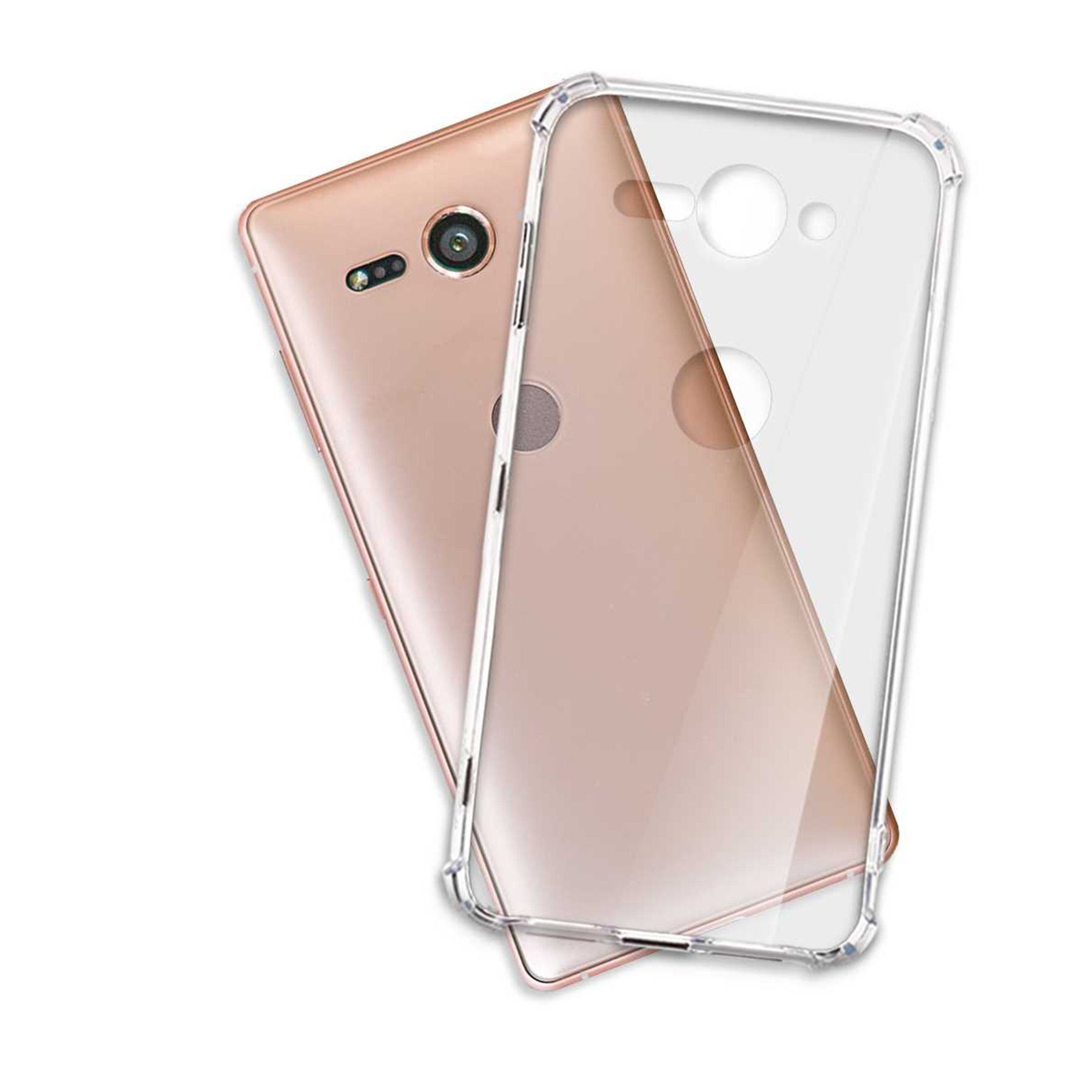 mtb more energy Smartphone-Hülle Clear Armor Case für Sony Xperia XZ2 Compact, Transparente TPU Schutzhülle Case Backcover mit Anti-Shock Verstärkung
