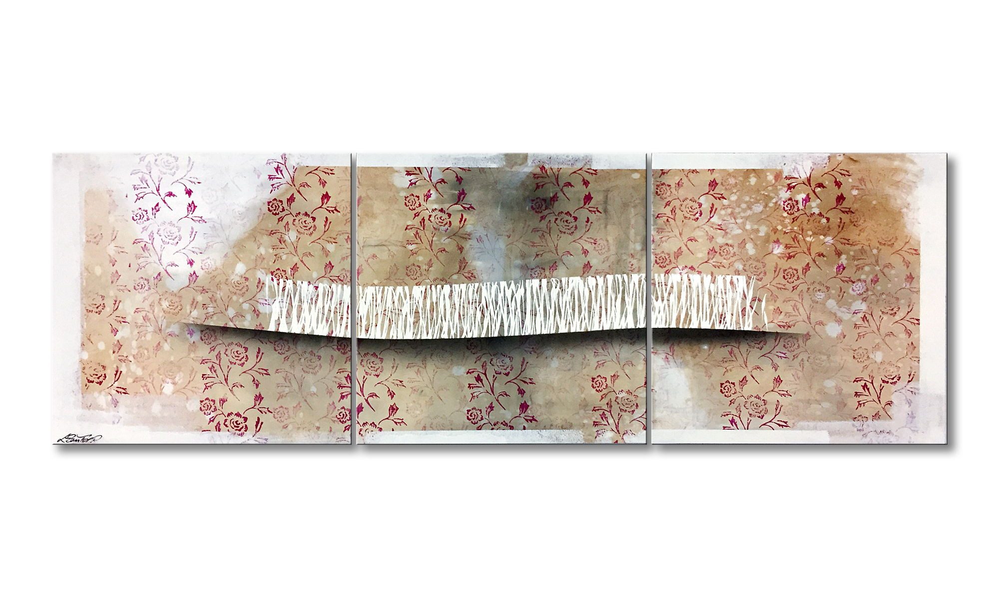 WandbilderXXL XXL-Wandbild Rose Dream 210 x 70 cm, Abstraktes Gemälde, handgemaltes Unikat