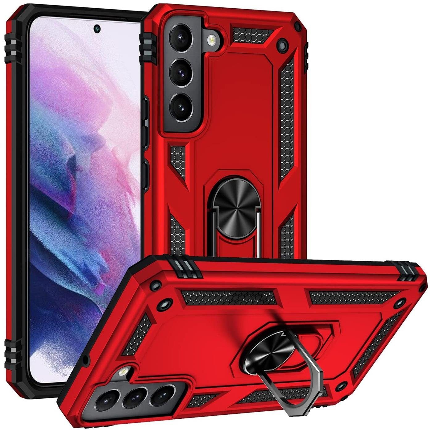CoolGadget Handyhülle Armor Shield Case für Samsung Galaxy S22 6,1 Zoll, Outdoor Cover mit Magnet Ringhalterung Handy Hülle für Samsung S22