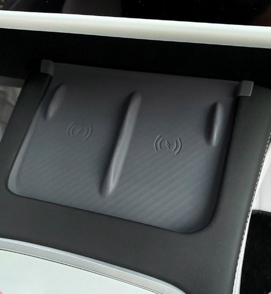 TUABUR Schreibtischunterlage Tesla Model 3 Model Y 2021–2023 Mittelkonsole,  kabelloses Ladepad