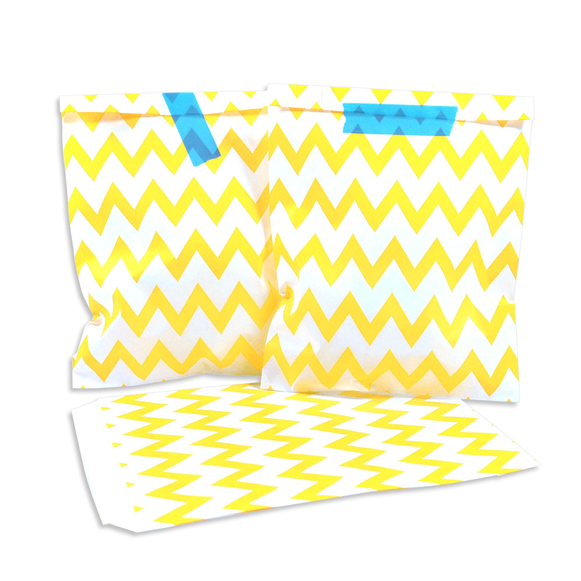 Frau WUNDERVoll Papierdekoration 25 Papiertüten - gelb mit Zacken (Chevron)