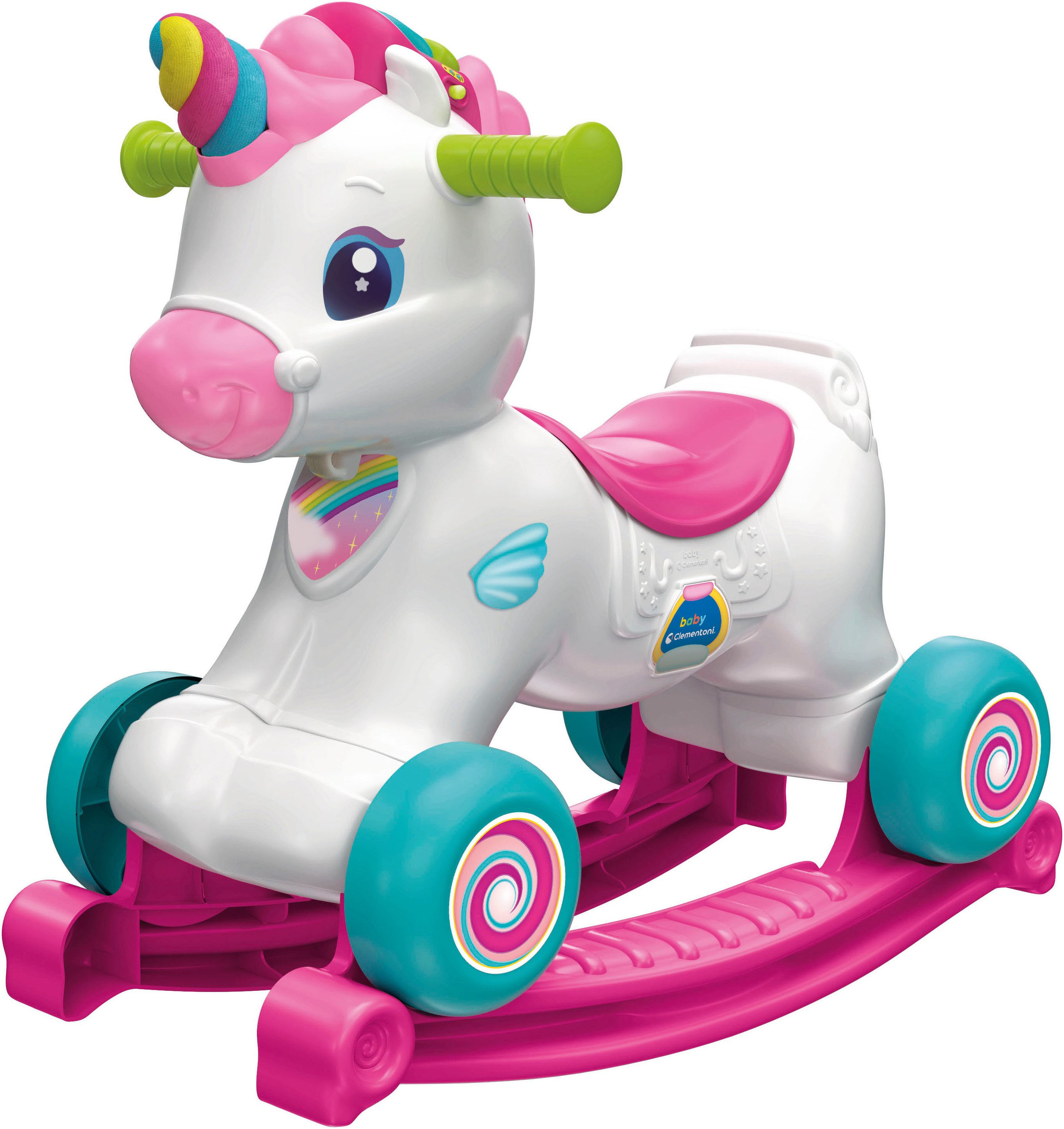 Clementoni® Schaukeltier Baby Clementoni, 3in1 Schaukel-Einhorn, günstig online kaufen