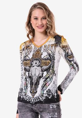 Cipo & Baxx Langarmshirt mit coolem Front- und Rückenprint