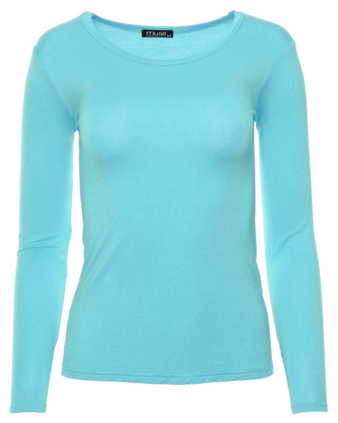 Muse Rundhalsshirt Basic Rundhals Langarmshirt Skinny Fit 1093 günstig online kaufen