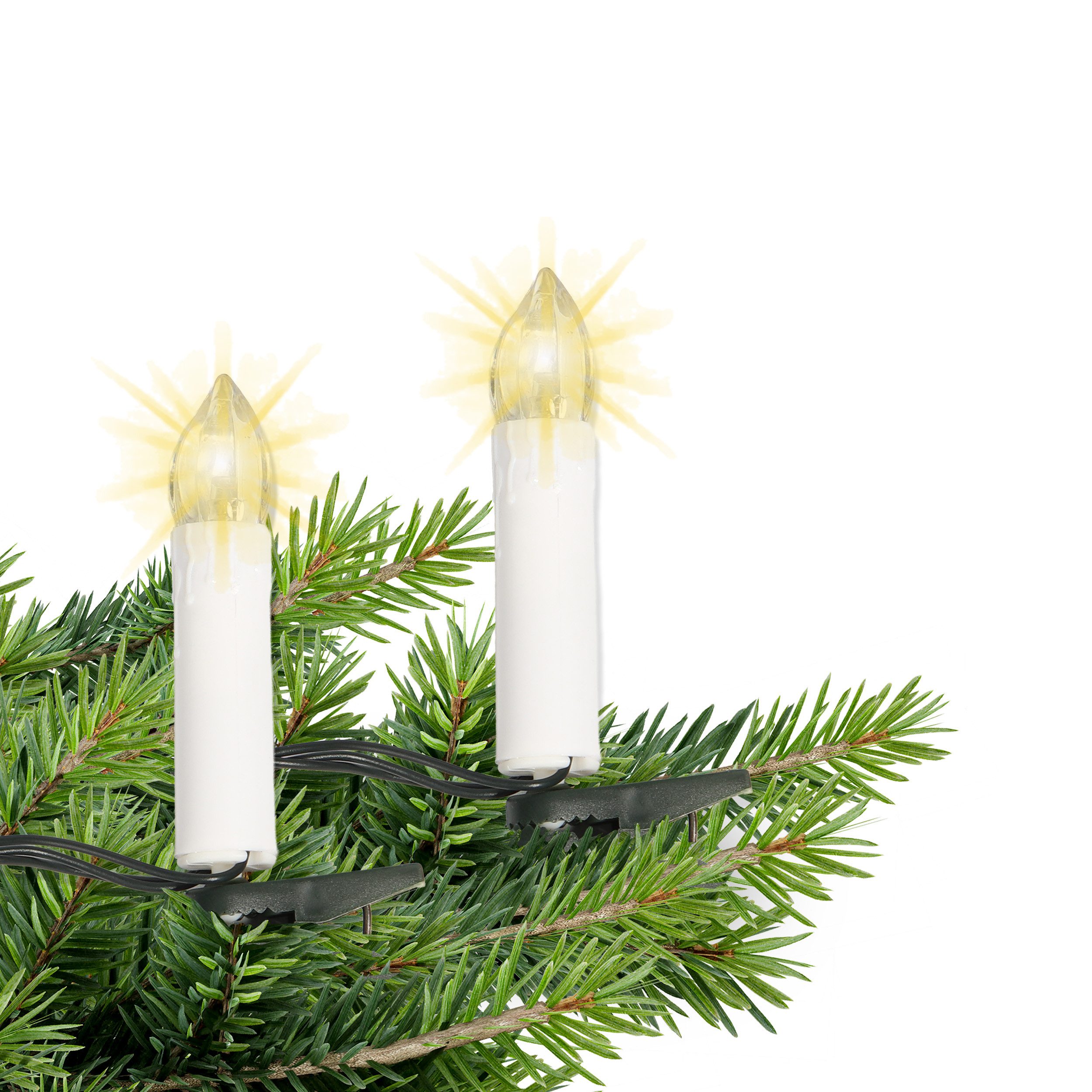 Gartenpirat LED-Lichterkette 14,5m 30 LED-Kerzen warmweiß Timer Weihnachtsbeleuchtung Innen&Außen